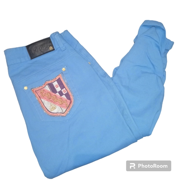 Vintage COOGI Y2K Woman's Blue With Scrunch Leg Jeans Size 14W - Picture 2 of 9